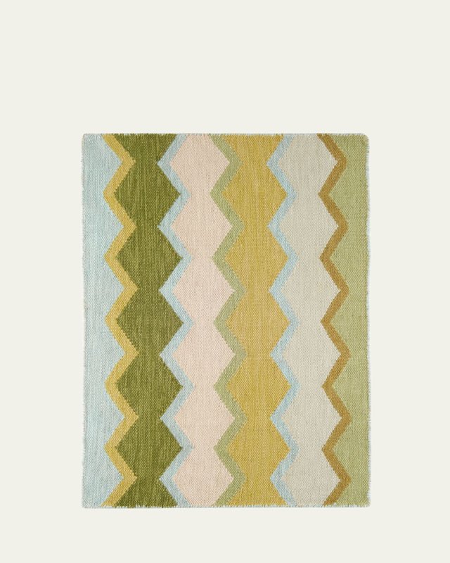 x Kit Kemp Safety Net Green Handwoven Indoor/Outdoor Rug, 6' x 9'